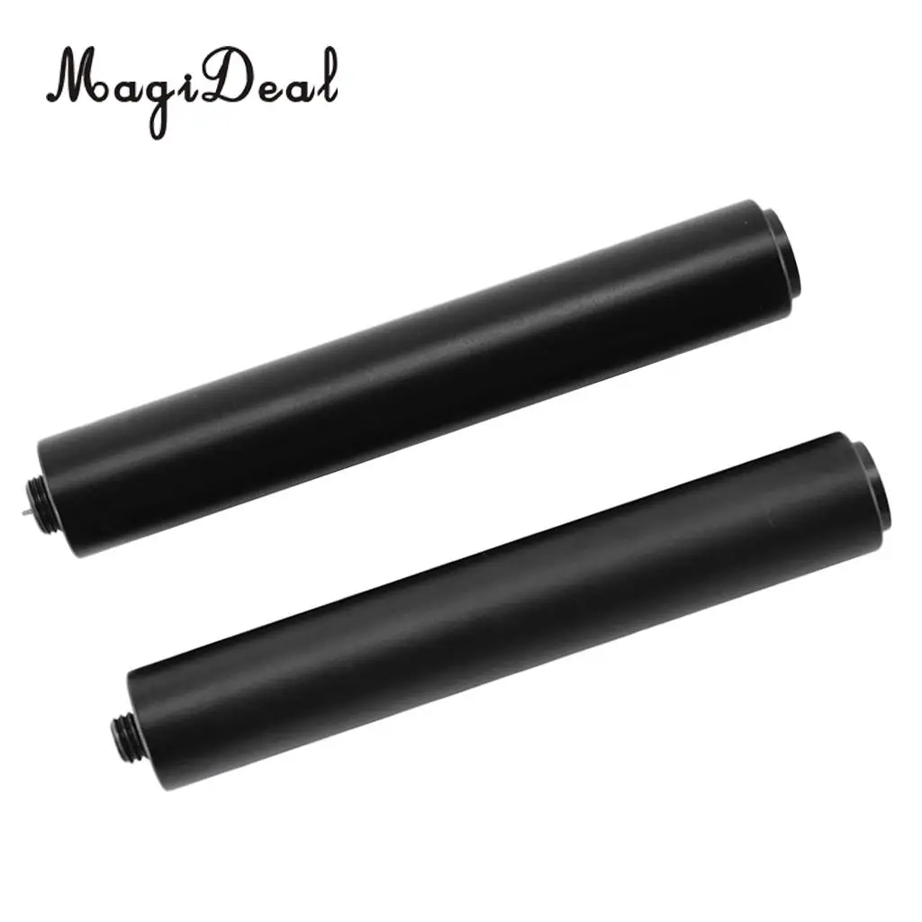 2pcs/Set  Aluminum Pool Cue Extension Extender Adapter For Mezz and American Billiards Cues Sticks Black