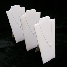 EMS, 20 шт./лот,, белое ювелирное ожерелье из искусственной кожи, стенд, складной воротник, дисплей для модных ювелирных изделий