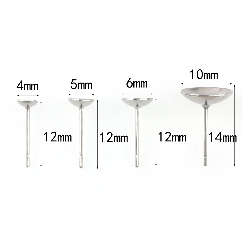 Серьги гвоздики из нержавеющей стали 4/5/6/8/10 мм|stainless steel earring posts|diy jewelryjewelry making |