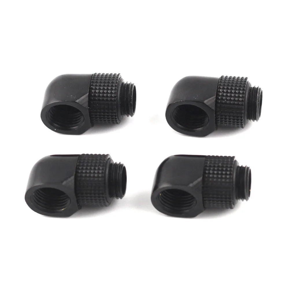 Черный хром G 1/4 &quotПапа к женскому 90 градусов поворотный Улучшенный