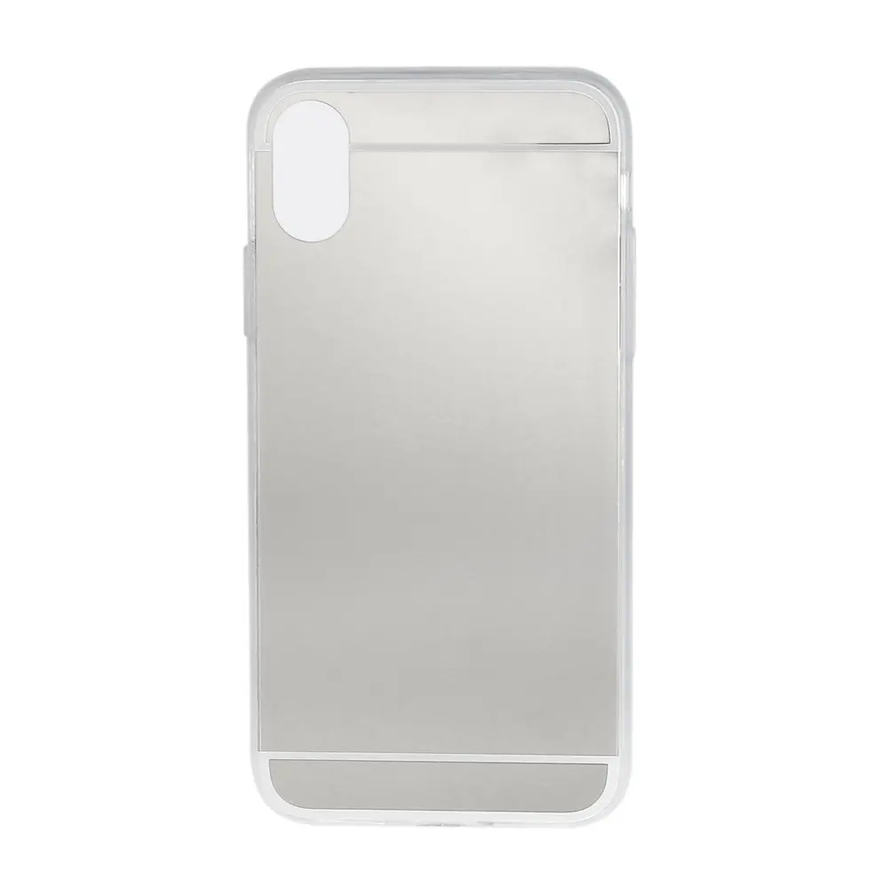 

Ultra-thin Soft Silicone TPU Silver Color Back MakeUp Mirror Phone Case Protective Case Shock-Absorption for iPhone X