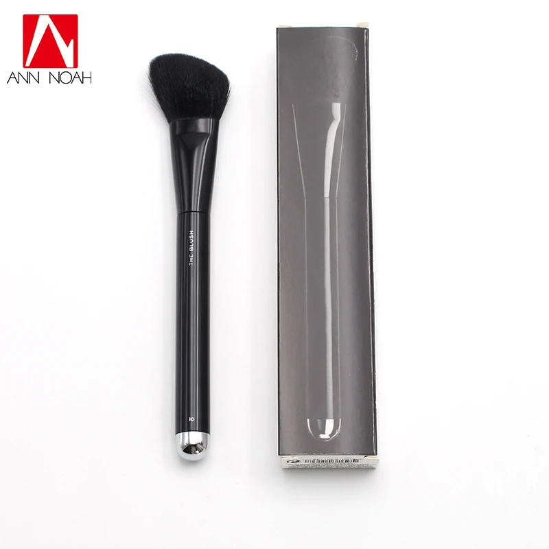 Classic Black Wood Handle Feather Antibacterial Fiber No 10 Makeup The Angled Blush Brush
