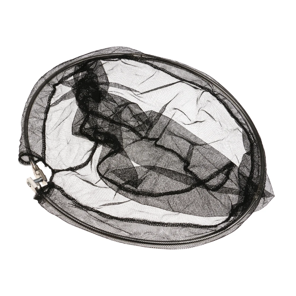 Folding Stainless Steel Frame Nylon Coarse Fishing Landing Net Head Black Red de pesca filet de peche