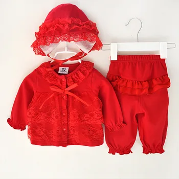 

New New Born Baby Girl Clothes Three pieces Baby Suit Spring Autumn Baby Clothes 8BT028