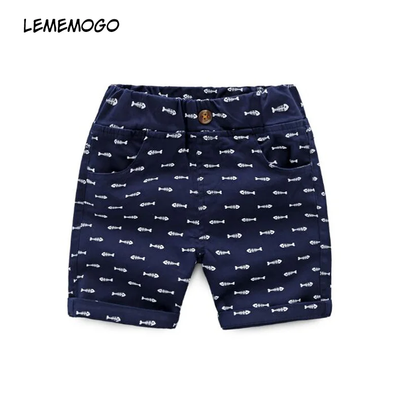 

Lememogo Summer Baby Boys trousers Fashion Children Jeans Elastic Waist Clothes Kids Cartoon Short Jeans For Boy Shorts 2-7 Year