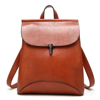 

081918 newhotstacy women vintage PU leather backpack lady casual travel bag