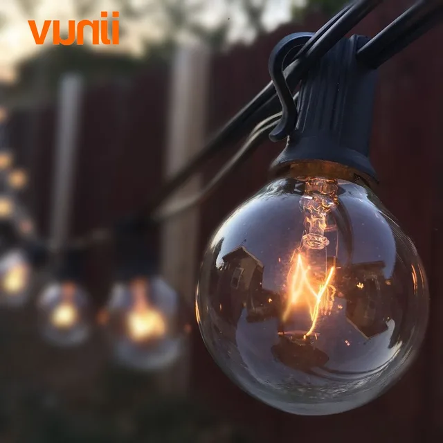 Patio Lights G40 Globe Party Christmas String Light Warm White Patio Lights G40 Globe Party Christmas String Light Warm White 25clear Vintage Bulbs 25ft