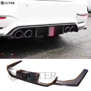 

F30 3 series 320i 325i 330i 335i four out Carbon fiber rear lip with LED light For BMW f30 AN M3 Rear bumper spoiler diffuser