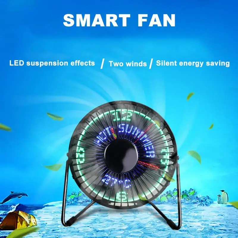 

Alloet 3 in 1 Mini Fan Desktop USB Air Cooling Fan Portable Ventilation Cooling Fan LED Temperature Display Clock 2 Modes