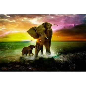 

New Arrivals 5D Diamond Painting "Elephant In Starry Dawn Sea" Full Diamond Mosaic Diamond Embroidery Cross Stitch Decorate Gift