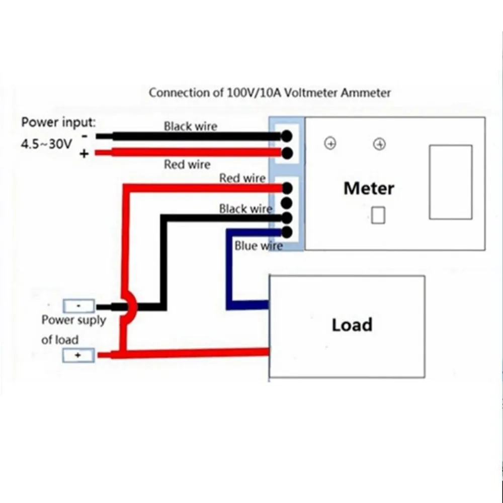 Вольтметр постоянного тока 100 в 10 А, амперметр, синий+ красный светодиодный усилитель, Двойной цифровой вольтметр, датчик напряжения тока, инструмент для домашнего использования, Лидер продаж