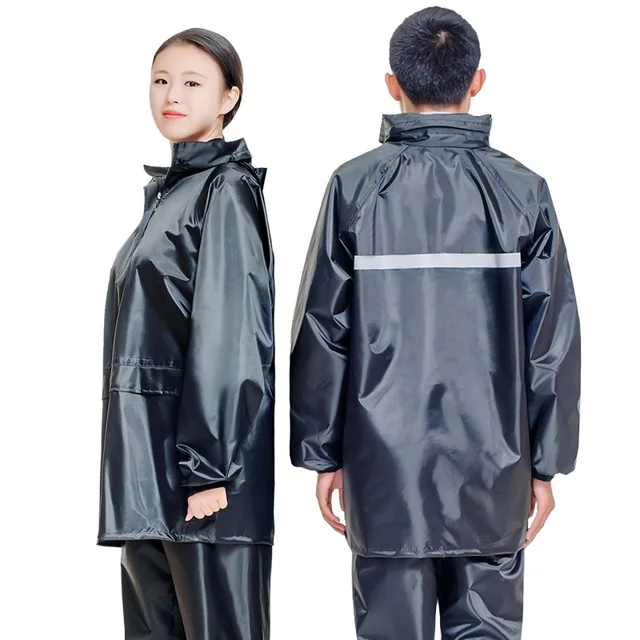 Double Layer Oxford Raincoat Pants Sports Riding Fishing Unisex Set