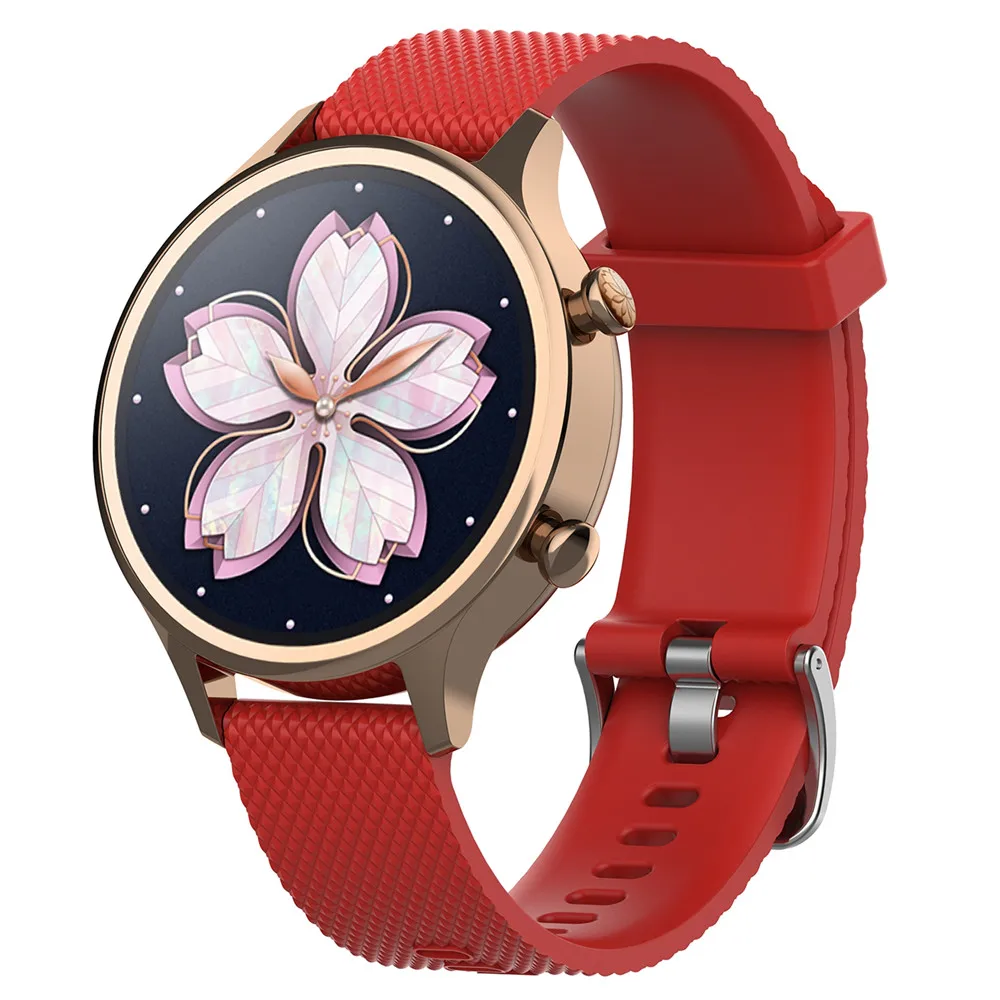 Ремешок силиконовый сменный для смарт часов Ticwatch c2 женский браслет под розовое