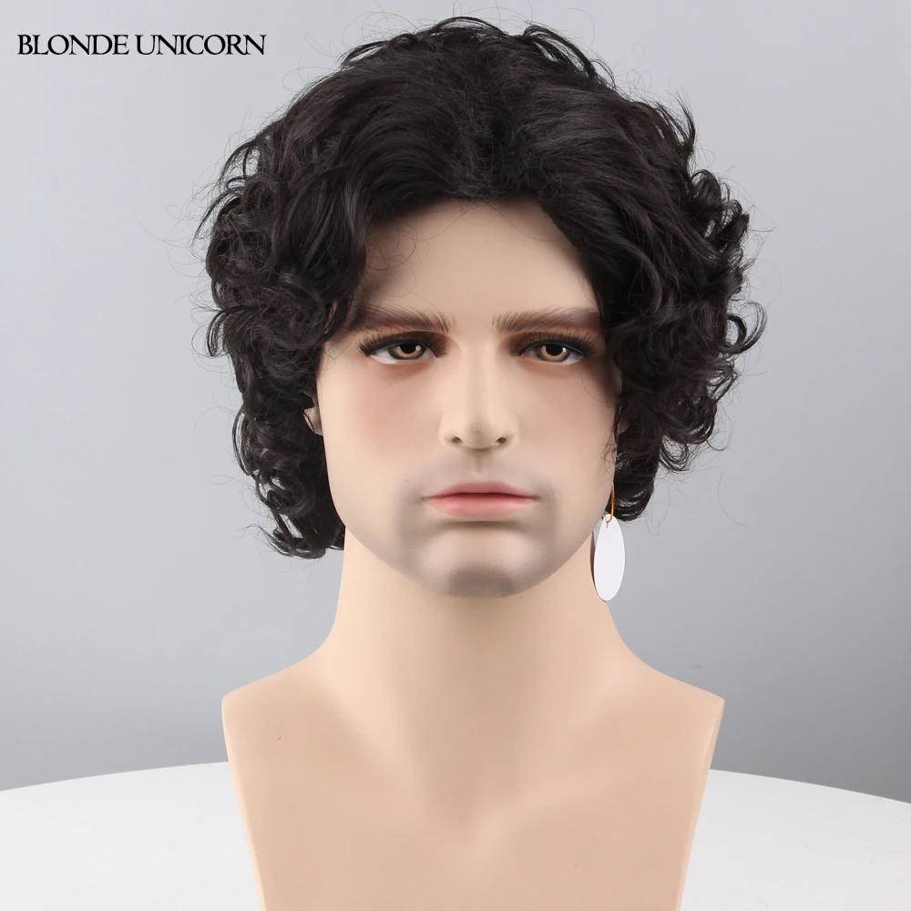 Blonde Unicorn Middle Parting Short Curly Wigs For Men Short Curly