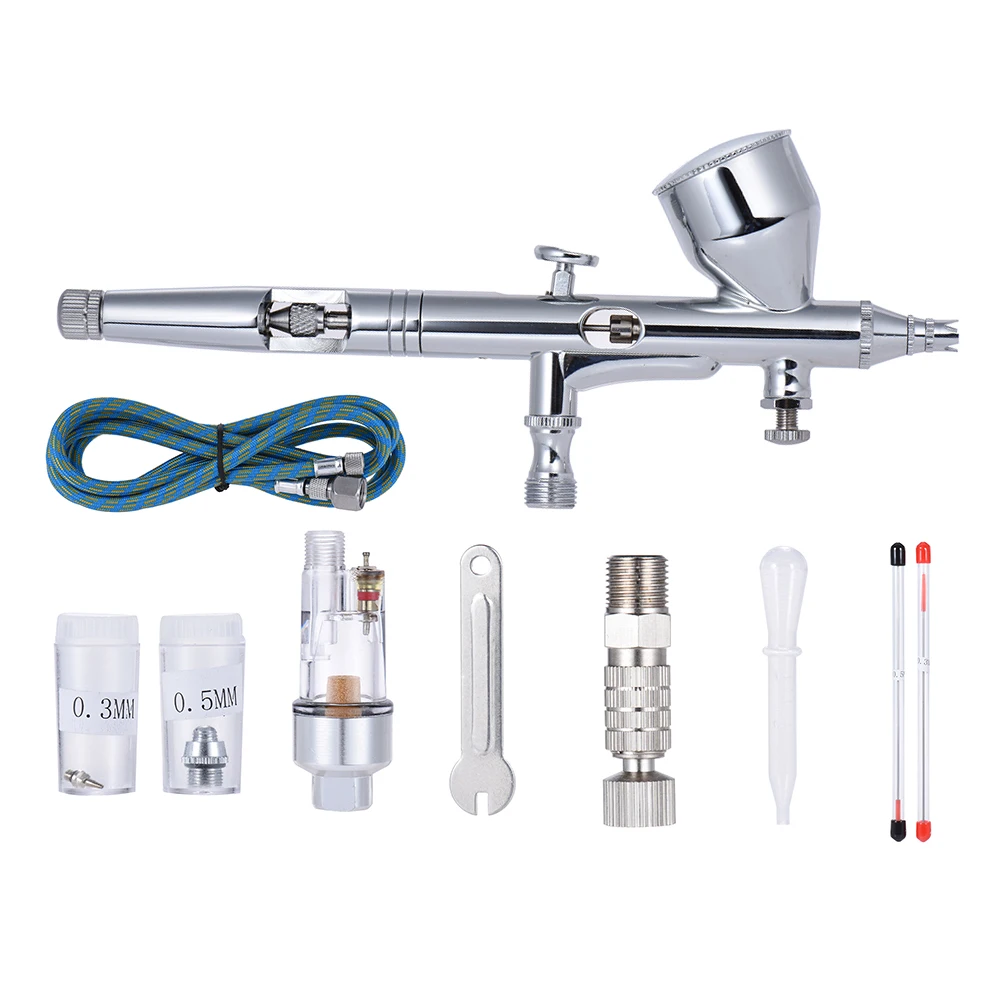 Gravity Dual-action Airbrush Air Brush Spray Gun Spray Paint Air Hose 0.2mm/0.3mm/0.5mm Needle Nozzle 9cc Model Tattoo Art DIY Gravity Dual-action Airbrush Air Brush Spray Gun Spray Paint Air Hose 0.2mm/0.3mm/0.5mm Needle Nozzle 9cc Model Tattoo Art DIY