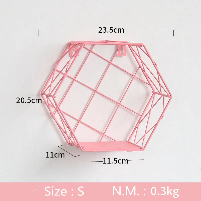 Pink series girl heart wrought iron grid racks (2)