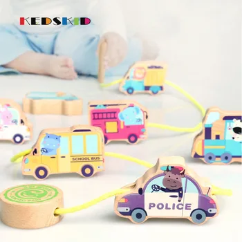 

woodiness Multi-function combination of Toy car Desktop game Educational toys gifts Line game Large block of building blocks