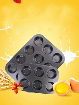 

Heavy Duty Carbon Steel 12 Mini Cup Cupcake Cupcake Baking Tray Cake-shaped Cake Pan Nonstick Cupcake Cupcake Tools 3d Hot