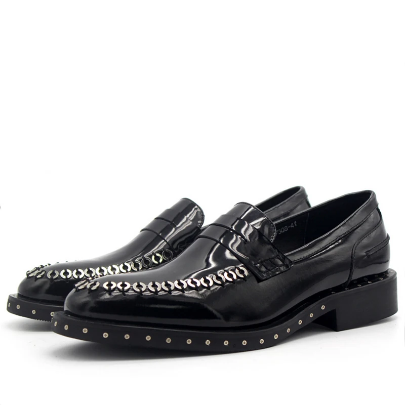 Мужские кожаные туфли с острым носком из нержавеющей стали|shoes fashion men|shoes menshoes men |