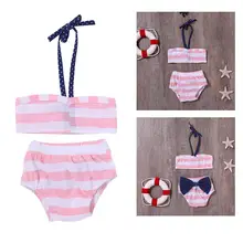 Детский милый пляжный купальник в горошек без рукавов с бретелькой на шее, купальный костюм из двух предметов с бантиком для бассейна