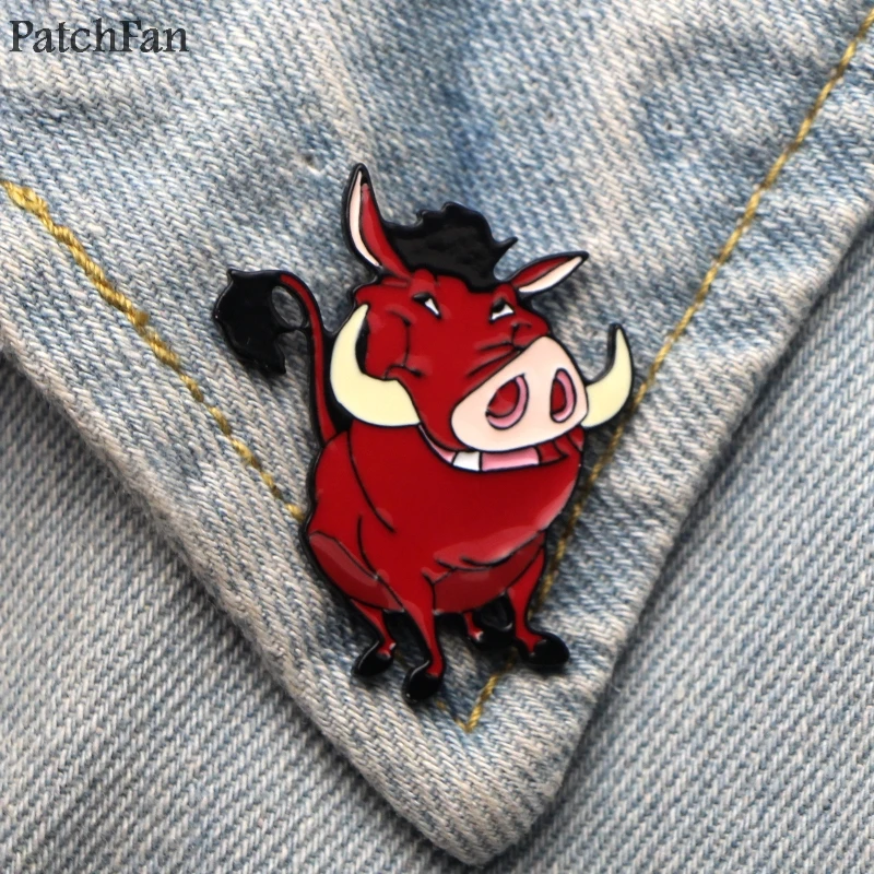 Patchfan Король Лев муфаса цинковый галстук мультфильм забавные булавки броши для рюкзака, одежды для мужчин и женщин шляпа Декоративные значки медаль A1842