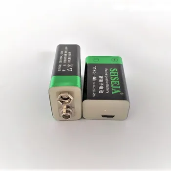 

9V lithium li-po li-ion rechargeable battery 1180mAh 9V USB battery