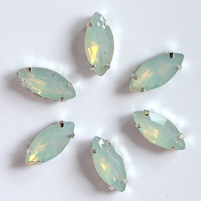 Опал Цвета лошадиный глаз 7x15mm20pcs смолы Вшитая на стразовые с схватка Наветт шитые