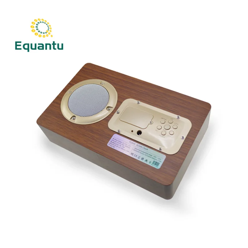 Equantu деревянный Коран динамик Bluetooth Рамадан Azan Coran молитва цифровые часы-будильник с термометром дисплей