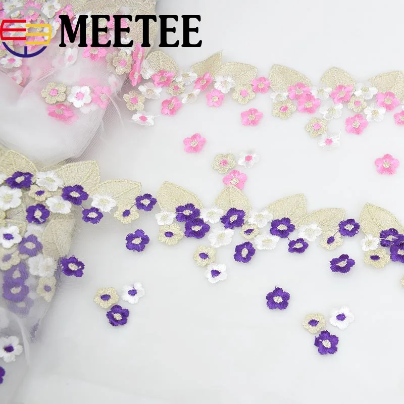 

5Yards Wedding Dress Flower Embroidered Lace Trims Handmaden European Doll Skirts Fabric Kids Ddecoration Accessories