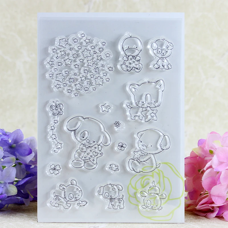 

Little Star and Dog Transparent Clear Stamp DIY Silicone Seals Scrapbooking/Card Making/Photo Album Decoration Accessories A039