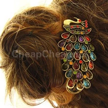 Украшения для волос заколка Пончик Стиль волос Кристалл Павлин заколки для волос для женщин девочек большие шпильки аксессуары для волос