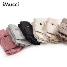 iMucci Fashion Gloves Women Mitten Warmer Women Winter Glove Fingerless Gloves Female Girl Guanti iInvernali Donna Guantes Mujer