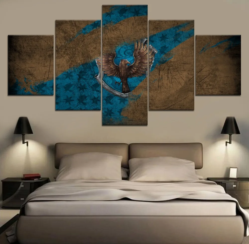 

5 Pieces Canvas Logo Painting Movie Harry Potter Poster Modern Home Decor Living Room Wall Art Canvas Print Landscape Picture