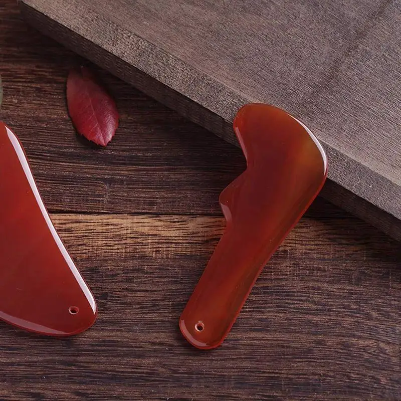 Gua Sha соскабливающий массажный инструмент изготовлен из натурального агата, массаж лица, массаж спины