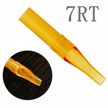 YILONG 50 шт. одноразовые наконечники для татуировки Желтый цвет 7RT круглые наконечники Предварительно стерилизованные наконечники для 7RL 7RS Иглы для татуировки