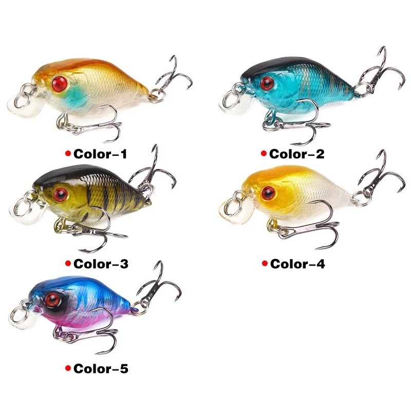 

1pcs Sea Fishing Bait 3D Small Fat Bionic Bait 4cm/4.6g Minoruya Bait Black Three Hook Plastic Hard Bait Free Shipping