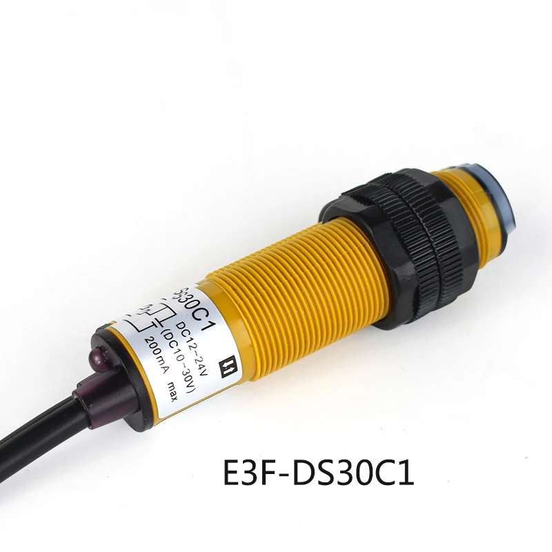

E3F-DS30C1 Adjustable Photoelectric Detect Sensor with diffuse NPN Connections 200mA 0.5K Proximity Switch