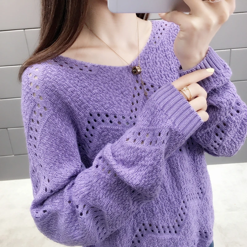 

9 Autumn And Winter new Korean women collar sweater all-match long sleeved shirt slim one-neck female thread tight Pullover 2019