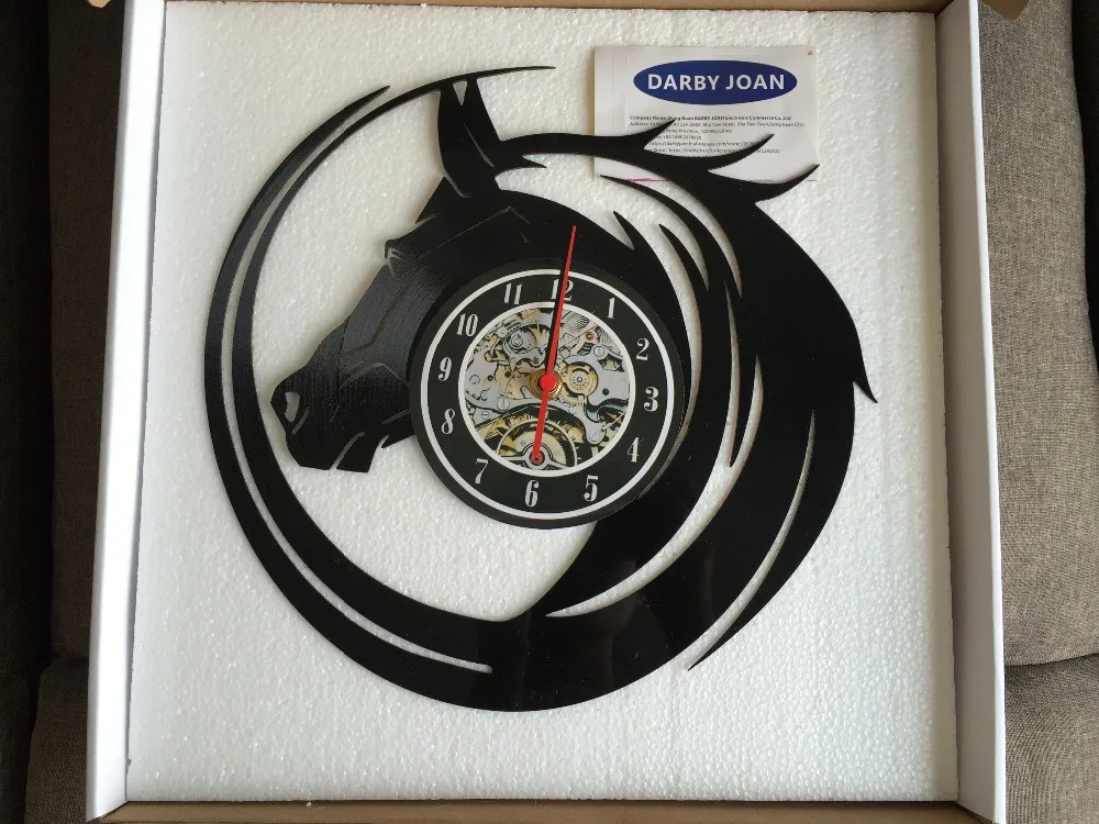 Настенные часы лошадь настенные часы в подарок виниловая запись Искусство Декор винтажные настенные часы 3d шкала зрение