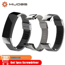 Mijobs Milanese Metal Strap 155-255mm Watch Band Wristband Stainless Steel Bracelets for Huawei Honor 3 Band Smart Accessories