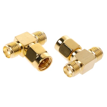 

10PCS 3 Way Splitter SMA Male to Two SMA Female Triple T RF Adapter Connector J6PD
