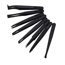 1/8 шт. Черный Антистатические пластиковый пинцет термостойкие ремонт инструмент прямой изгиб 8 моделей доступны от 93301 до 93308