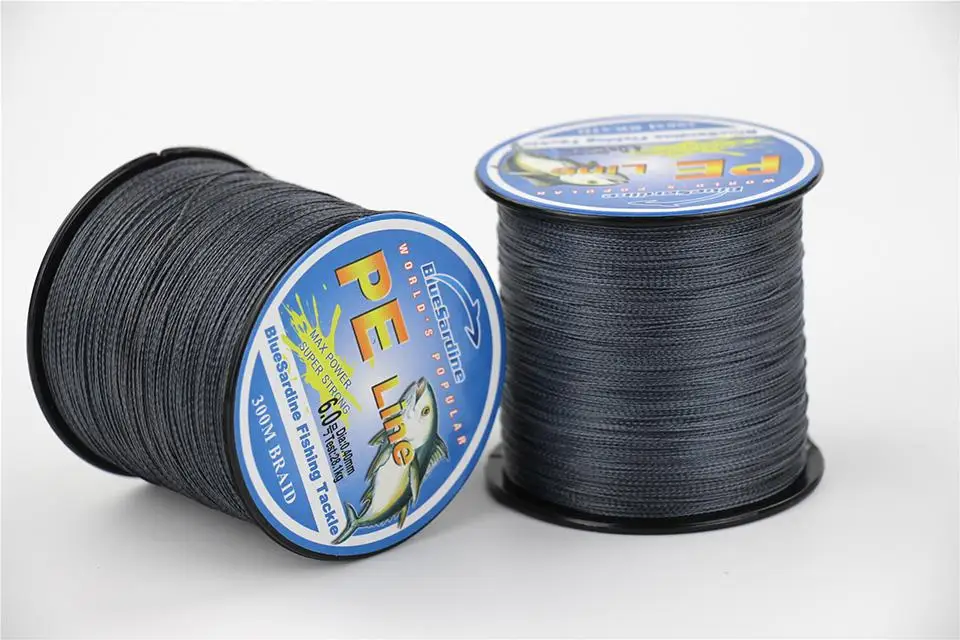 BlueSardine 300 м серые плетеные лески Multifilament PE супер сильный 4 нити оплетка рыболовный шнур