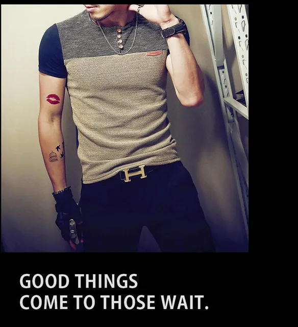 2019 Summer Fashion Mens T Shirt Casual Patchwork Short Sleeve Men T-Shirt Mens Clothing Casual Slim Fit Hip-Hop Top Tees 5XL -
