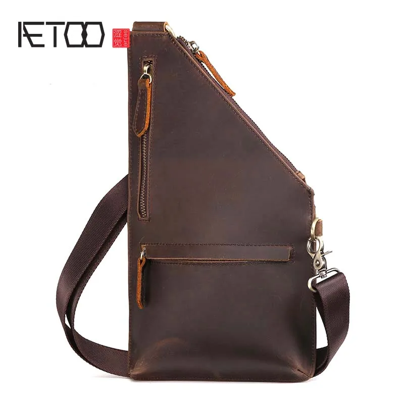 

BJYL 2017 top crazy horse cow genuine leather versatile casual shoulder men messenger bags for men soild and zipper