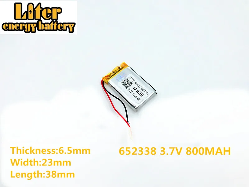652338 3 7 V 800mAh перезаряжаемая батарея для игрушек millet GPS TEXET FHD 570 Gmini HD50G HD70G iBox Pro 800 SD