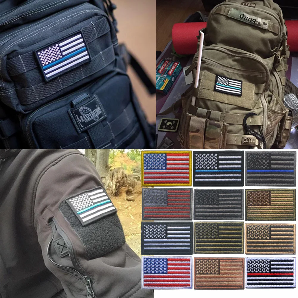 

Collectibles Badges Clothes Bag Embroidery United States Flag Epaulette Patches Hook&Loop Fastener Hiking Outdooramp Accessorie