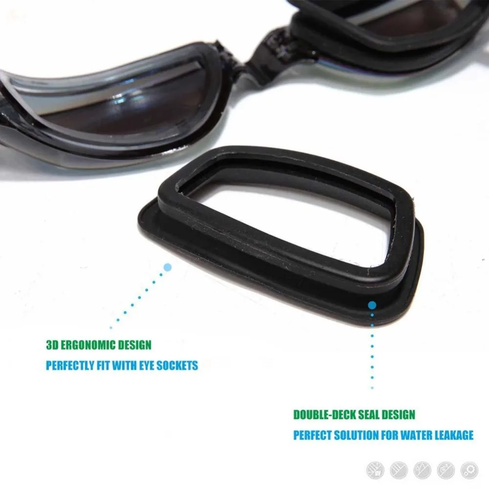 Professional Swimming Goggles With Hat and Ear Plug Nose Clip Suit Waterproof Swim Glasses anti-fog Sport Swim Eyewear