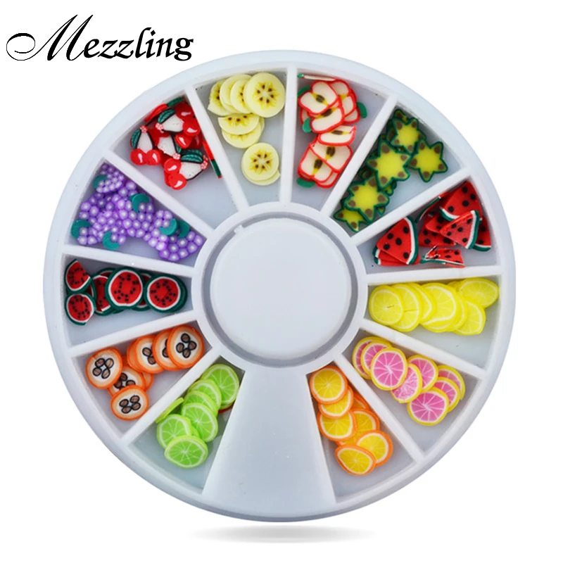

DIY Nail Art Wheel Decoration Fruit Slices 3d Polymer Clay Tiny Fimo Nail Beauty Design Manicure Tools