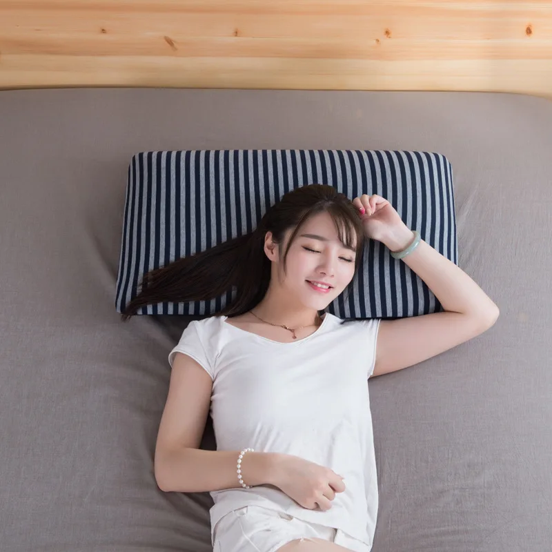 Cena PurenLatex 60*40*12 Big z pianki memory podłużne paski miękka poduszka ortopedyczna spondyloza egzema zapobiega kręgu szyjnego poduszka